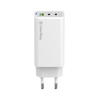 COLORWAY AC töltő GaN Mini CW-CHS058PD-WT 65W PD port PPS USB (USB-2C1A) fehér kép