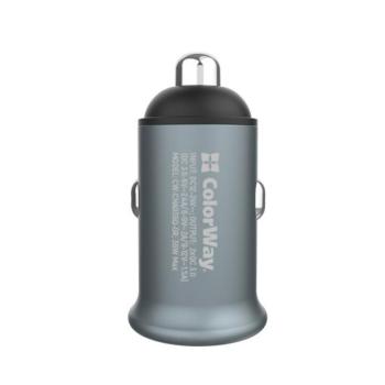 COLORWAY Autós töltő, CW-CHA036Q-GR 2USB Quick Charge 3.0 (36W) szürke kép