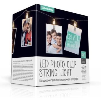 ColorWay CW-LCP-40L42B, Parti fotócsipeszek, 20x LED, 4,2 m, 3x AA kép