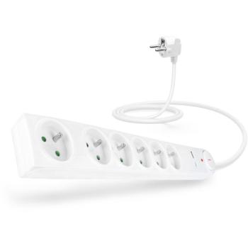 CONNECT IT túlfeszültségvédős elosztó, 6 aljzat, 1,5 m, fehér kép