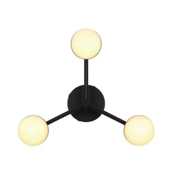 Contina mennyezeti világítás, fekete, Ø 48 cm, fém/gáz kép
