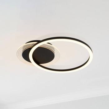 Contour LED mennyezeti lámpa, matt fekete, hossza 40 cm, vas/akril kép