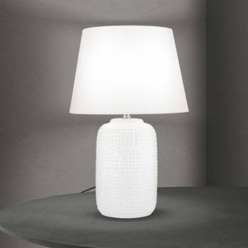 Coral asztali lámpa, fehér, magasság 51 cm, kerámia/vászon kép