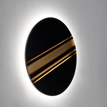 COSMILUCE LED fali világítás, fekete/arany, Ø 60 cm, fém, dimmelhető fényerővel kép