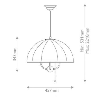Crosby lógó lámpa, bézs/arany, Ø 46 cm, textil/fém, 4 x E14 kép