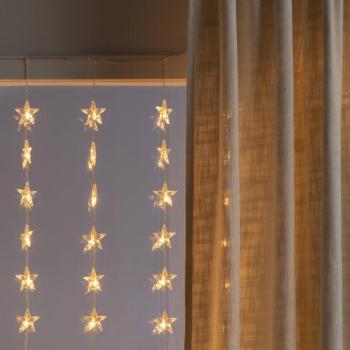 Csillagok LED fényfüggöny 120 égős, borostyán kép