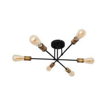 Csillár CAMBRIDGE 6xE27/20W/230V fekete/arany W-2022/6 BK+AB/H kép