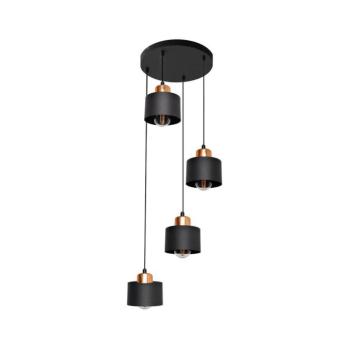 Csillár EDISON 4xE27 / 15W / 230V W-KD 1360/4 BK-B+BR kép