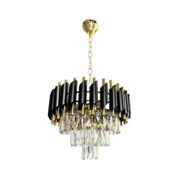 Csillár láncon CRISTAL 5xE14/40W/230V arany/fekete ML1634 kép