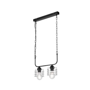 Csillár láncon MORGAN 2xE27/60W/230V fekete/króm LM-2.157/CHROM kép