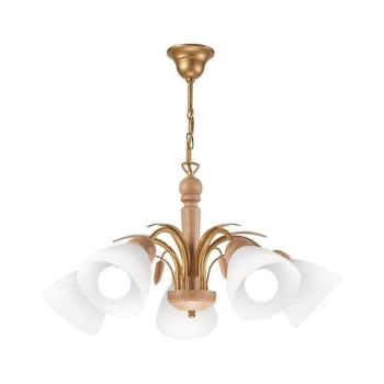 Csillár láncon TULIP 5xE27/60W/230V Tölgy LM-5.24 OAK kép