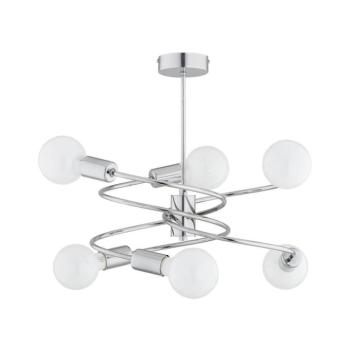 Csillár rúdon DISCO 6xE27/60W/230V fényezett króm 63234 kép