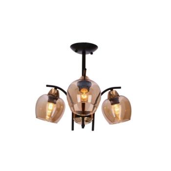 Csillár rúdon MERRA 3xE27/40W/230V fekete/bézs 33-35318 kép
