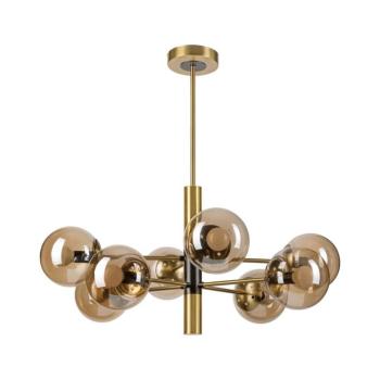Csillár rúdon ROLLO 8xE14/5W/230V arany/füstös bézs LM-8.218/GOLD/E14 kép
