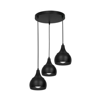 Csillár zsinóron AKTAN 3xE27/60W/230V fekete kerek 3376 kép