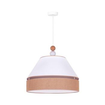 - Csillár zsinóron AVIGNON 1xE27/15W/230V á. 60 cm fehér/barna 601948 kép