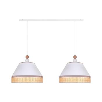 - Csillár zsinóron AVIGNON 2xE27/15W/230V fehér/rattan 602105 kép