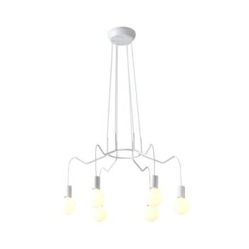Csillár zsinóron BASSO 6xE27/40W/230V fehér 36-71026 kép