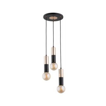 Csillár zsinóron BOLID 3xE27/60W/230V arany/fekete 62217 kép