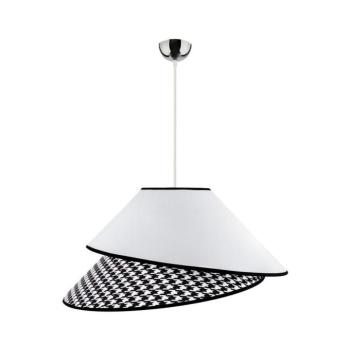 - Csillár zsinóron COCO 1xE27/40W/230V átm. 50 cm fehér/fekete 8848 kép