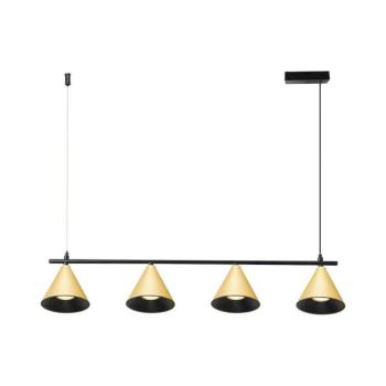 Csillár zsinóron CONE 4xGU10/10W/230V arany/fekete ML1125 kép