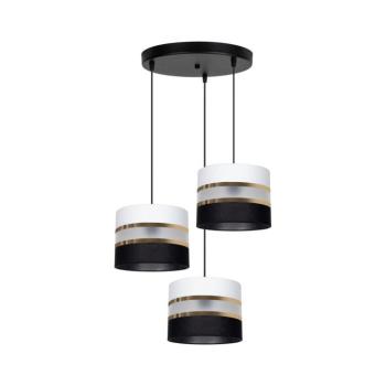 Csillár zsinóron CORAL 3xE27/60W/230V fekete-fehér 0458 kép
