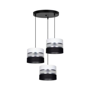 Csillár zsinóron CORAL 3xE27/60W/230V fekete/fehér/króm átm. 45 cm 0993 kép