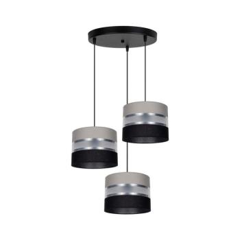 Csillár zsinóron CORAL 3xE27/60W/230V fekete/szürke/króm átm. 45 cm 0994 kép