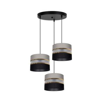 Csillár zsinóron CORAL 3xE27/60W/230V szürkés-fekete 0457 kép