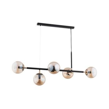 Csillár zsinóron DANSA 5xE14/10W/230V sárgaréz/fekete 63020 kép