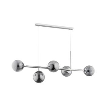 Csillár zsinóron DANSA 5xE14/10W/230V szürke/fényes króm 63018 kép