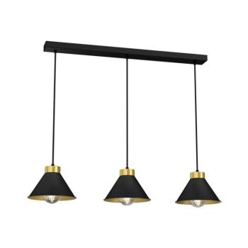 Csillár zsinóron DEMET 3xE27/60W/230V fekete/arany 0628 kép