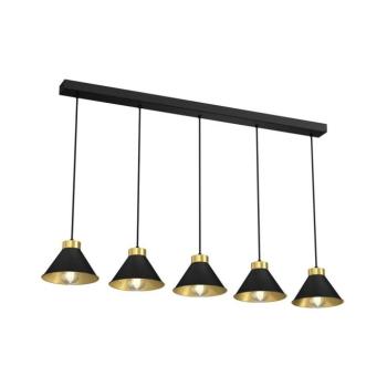 Csillár zsinóron DEMET 5xE27/60W/230V fekete/arany 0629 kép