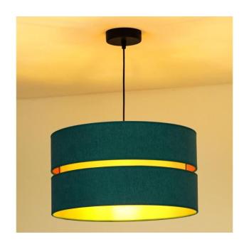 - Csillár zsinóron DUO 1xE27/15W/230V átm. 40 cm türkiz/arany 80306 kép