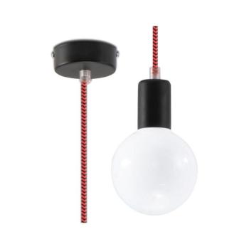 Csillár zsinóron EDISON 1xE27/60W/230V fekete/ piros SL.0158