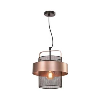Fekete-rézszínű fém függőlámpa ø 30 cm Fiba – Candellux Lighting kép