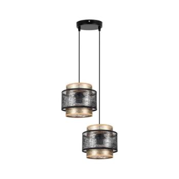 Csillár zsinóron GABI 2xE27/60W/230V arany/fekete átm. 30 cm 0846 kép