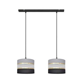 Csillár zsinóron HELEN 2xE27/15W/230V fekete/szürke/arany W-L 0801/2 BK-B +GR+GO+MAT+BK kép