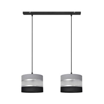 Csillár zsinóron HELEN 2xE27/15W/230V fekete/szürke/ezüst W-L 0801/2 BK-B +GR+SL+MAT+BK kép