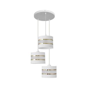 Csillár zsinóron HELEN 3xE27/15W/230V fehér/arany W-KD 0801/3 WT+GO+MAT kép