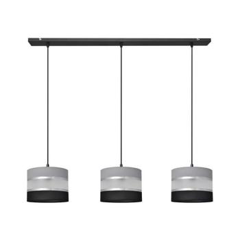 Csillár zsinóron HELEN 3xE27/15W/230V fekete/szürke/ezüst W-L 0801/3 BK-B +GR+SL+MAT+BK kép