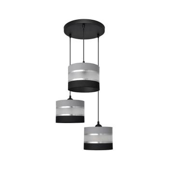 Csillár zsinóron HELEN 3xE27/15W/230V fekete/szürke/ezüst W-KD 0801/3 BK-B +GR+SL+MAT+BK kép