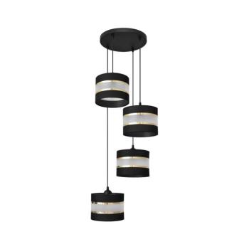 Csillár zsinóron HELEN 4xE27/15W/230V fekete/arany W-L 0801/4 BK+GO+MAT kép