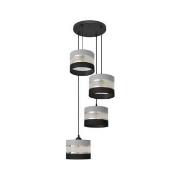 Csillár zsinóron HELEN 4xE27/15W/230V fekete/szürke/arany W-KD 0801/4 BK-B +GR+GO+MAT+BK kép
