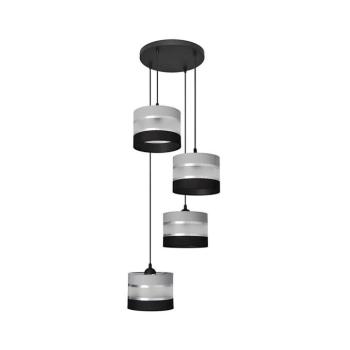 Csillár zsinóron HELEN 4xE27/15W/230V fekete/szürke/ezüst W-KD 0801/4 BK-B +GR+SL+MAT+BK kép