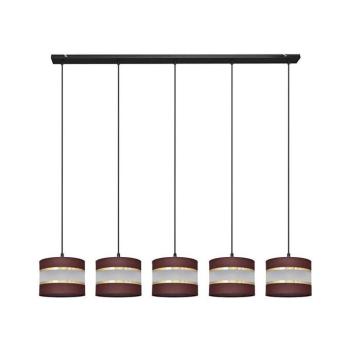 Csillár zsinóron HELEN 5xE27/15W/230V barna/fekete/arany W-L 0801/5 BK-B +BR+GO+MAT kép