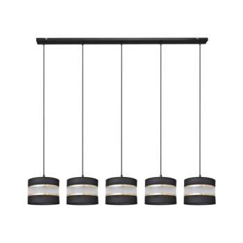 Csillár zsinóron HELEN 5xE27/15W/230V fekete/arany W-L 0801/5 BK+GO+MAT kép
