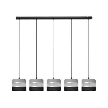 Csillár zsinóron HELEN 5xE27/15W/230V fekete/szürke/ezüst W-L 0801/5 BK-B +GR+SL+MAT+BK kép