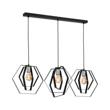 Csillár zsinóron HEXAGON 3xE27/60W/230V fekete/króm 1299 kép