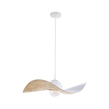 Csillár zsinóron KAPELLO 1xE27/60W/230V átm. 55 cm fehér/arany 32345 kép